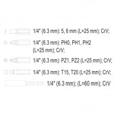 65705 STHOR Set biti cu adaptor, 10 piese..